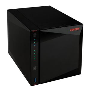 Network storage Asustor AS5304T, 4-Bay NAS, Intel Celeron J4105 Quad-Core 1.5 GHz (burst up 2.5 GHz), 4 GB SO-DIMM DDR4, 4x 2.5"/3.5" SATA3 HDD or SSD, 2x 2.5 GbE, 3x USB 3.2 Gen 1 Type A, WOW (Wake on WAN), WOL, System Sleep Mode, AES-NI hardware encrypt