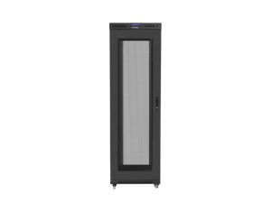 Communication cabinet Lanberg rack cabinet 19" free-standing 42U/800x1200 (flat pack) with mesh door lcd black v2