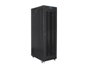 Communication cabinet Lanberg rack cabinet 19" free-standing 42U/800x1200 (flat pack) with mesh door lcd black v2