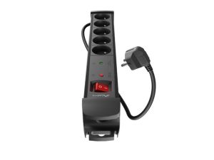 Lanberg surge protector sp1 1.5m 5x french outlets black power strip