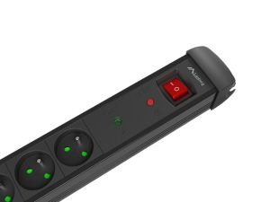 Lanberg surge protector sp1 1.5m 5x french outlets black power strip
