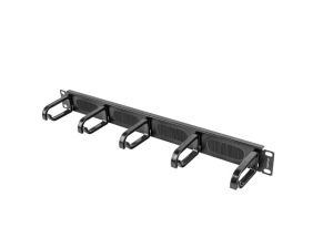 Accessory Lanberg 19" cable management AK-1203-B brush panel 5 rings- type b 1U, black
