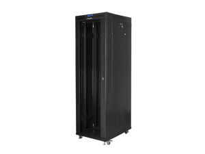 Communication cabinet Lanberg rack cabinet 19" free-standing 42U/800x800 (flat pack) with glass door lcd black v2
