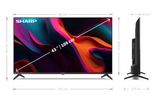 Television Sharp 43GL4260, 43" LED Google TV, 4K Ultra HD 3840x2160 Frameless, AQUOS, 1,000,000:1, DVB-T/T2/C/S/S2, Active Motion 1000, HDR10, Dolby Atmos, Dolby Vision, Google Assistant , Chromecast Built-in, HDMI 2.1 with eARC, 3.5mm Headphone jack / li