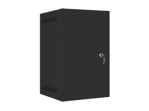 Communication cabinet Lanberg rack cabinet 10" wall-mount 9U / 280x310 self-assembly flat pack with metal door, black
