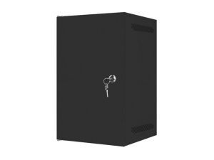 Communication cabinet Lanberg rack cabinet 10" wall-mount 9U / 280x310 self-assembly flat pack with metal door, black