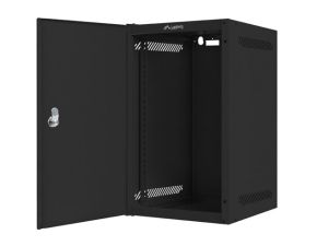 Communication cabinet Lanberg rack cabinet 10" wall-mount 9U / 280x310 self-assembly flat pack with metal door, black