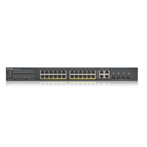 Комутатор ZyXEL GS1920-24HPv2, 28 Port Smart Managed Switch 24x Gigabit Copper and 4x Gigabit dual pers., hybird mode, standalone or NebulaFlex Cloud