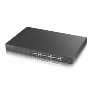 Switch ZyXEL GS1900-24HP v2, 24-port GbE L2 PoE Smart Switch, rackmount, 170 Watt