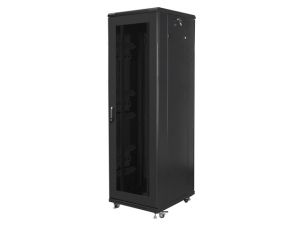 Communication cabinet Lanberg rack cabinet 19" free-standing 42U/600x800 (flat pack) with mesh door black
