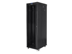Communication cabinet Lanberg rack cabinet 19" free-standing 42U/600x1000 (flat pack) with glass door lcd black v2