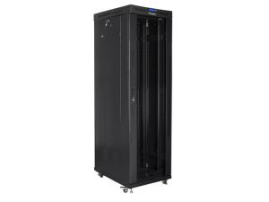 Communication cabinet Lanberg rack cabinet 19" free-standing 42U/600x1000 (flat pack) with glass door lcd black v2