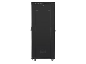 Communication cabinet Lanberg rack cabinet 19" free-standing 42U/600x1000 (flat pack) with glass door lcd black v2