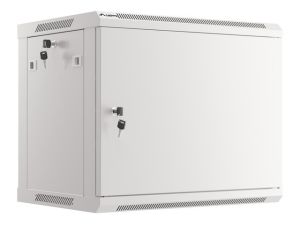 Communication cabinet Lanberg rack cabinet 19" wall-mount 9U/600x450 for self-assembly with metal door gray (flat pack)
