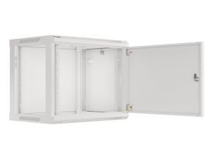 Communication cabinet Lanberg rack cabinet 19" wall-mount 9U/600x450 for self-assembly with metal door gray (flat pack)