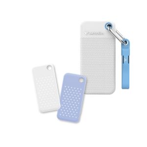 Hard drive Verbatim Pocket SSD USB 3.2 Gen 2 1TB White/Light Blue incl. two rubber sleeves
