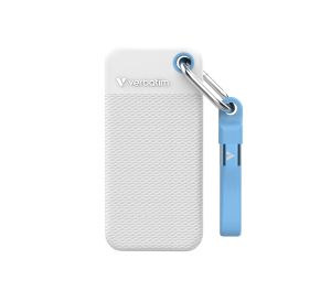 Hard drive Verbatim Pocket SSD USB 3.2 Gen 2 1TB White/Light Blue incl. two rubber sleeves
