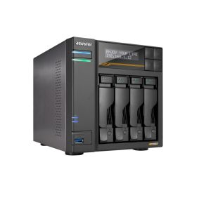 Network storage Asustor Lockerstor 4 Gen3 AS6804T 4 Bay NAS, AMD Ryzen Embedded Quad-Core 2.3GHz (burst up to 3.8GHz), Dual USB 4 Ports, Dual 10GbE Ports, Dual 5GbE Ports, 16G ECC RAM DDR5 (Max. 64GB) 4x M.2 SSD Slots (Diskless), 2 x Type C, Black