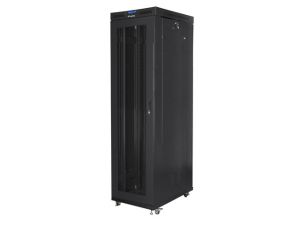 Communication cabinet Lanberg rack cabinet 19" free-standing 47U/800x1000 (flat pack) with mesh door lcd black v2