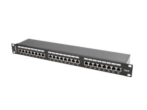 Patch panel Lanberg patch panel 24 port 1U CAT.6 shielded, black