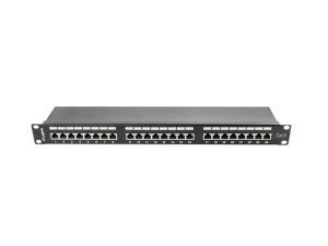 Patch panel Lanberg patch panel 24 port 1U CAT.6 shielded, black