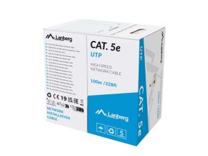 Lanberg LAN cable CAT.5e utp 100m solid cu gray cpr + fluke passed