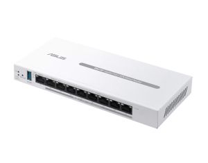Router Asus Business Gigabit PoE+ VPN Wired Router, ExpertWiFi EBG19P, 8 PoE+ ports, 123W, 1 gigabit WAN+2 gigabit WAN/LAN, USB 3.2, PoE centralized control, SDN, guest portal, Multi-WAN, Commercial-Grade Network Security & VPN, wall mounting, White