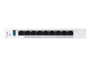 Router Asus Business Gigabit PoE+ VPN Wired Router, ExpertWiFi EBG19P, 8 PoE+ ports, 123W, 1 gigabit WAN+2 gigabit WAN/LAN, USB 3.2, PoE centralized control, SDN, guest portal, Multi-WAN, Commercial-Grade Network Security & VPN, wall mounting, White