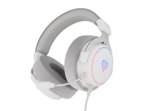 Headphones Genesis Headset Neon 764 with microphone, RGB illumination, USB, White