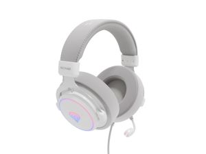 Headphones Genesis Headset Neon 764 with microphone, RGB illumination, USB, White