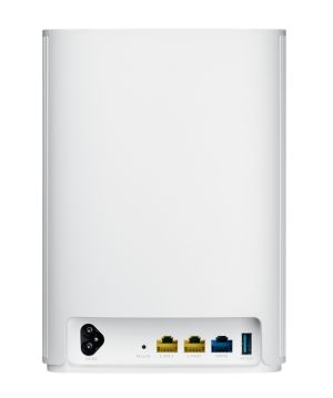 Mesh system Asus Mesh WiFi, ZenWiFi AX Hybrid XP4 1PK, AX1800 + AV1300, Dual-Band, coverage up to 260m2, Quad-Core 1.2GHz CPU, 256MB/512MB Flash/RAM, Gigabit, AiProtection Pro, Adaptive QoS, VPN server/client, IPTV, OFDMA, Beamforming, AiMesh, White
