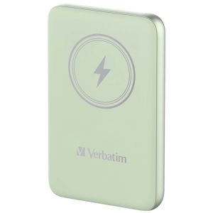 Външна батерия Verbatim MCP-10GN Power Pack 10000 mAh with UBS-C PD 20W / Magnetic Wireless Charging 15W Green