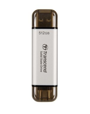 Hard disk Transcend 512GB, External SSD, ESD310S, USB 10Gbps, Type C/A, Silver