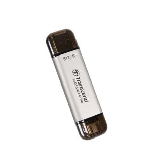 Hard disk Transcend 512GB, External SSD, ESD310S, USB 10Gbps, Type C/A, Silver