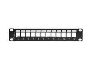 Patch panel Lanberg patch panel blank 12 port 1U 10" ftp for keystone modules black v2