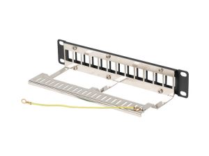 Patch panel Lanberg patch panel blank 12 port 1U 10" ftp for keystone modules black v2