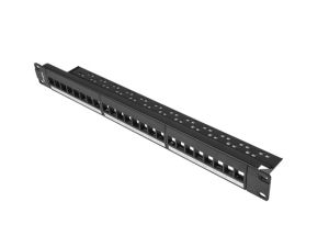 Patch panel Lanberg patch panel blank 24 port 1U for keystone modules, black