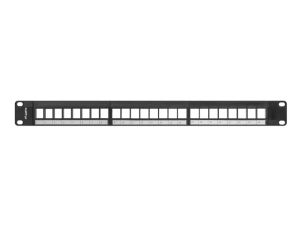 Patch panel Lanberg patch panel blank 24 port 1U for keystone modules, black