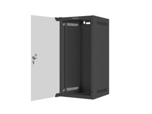 Communication cabinet Lanberg rack cabinet 10" wall-mount 12U/280x310 (flat pack) with glass door black