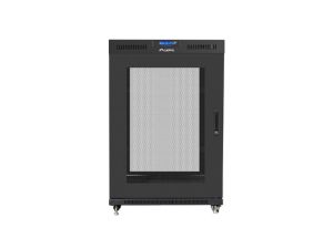 Communication cabinet Lanberg rack cabinet 19" free-standing 22U/800x1000 (flat pack) with mesh door lcd black v2