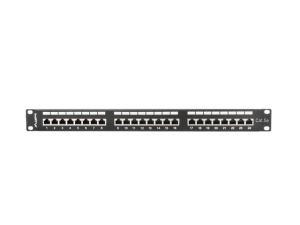 Patch panel Lanberg patch panel 24 port 1U CAT.5E shielded, black