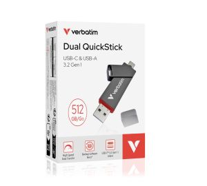 Verbatim Dual QuickStick USB-C & USB-A USB 3.2 Gen 1 512GB Hard Drive