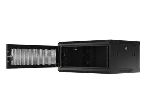 Communication cabinet Lanberg rack cabinet 19" wall-mount 4U/600x450 with perforated door black (flat pack)