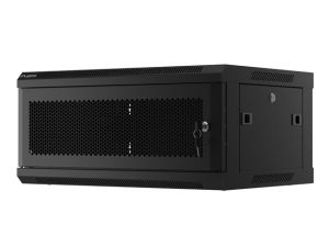 Communication cabinet Lanberg rack cabinet 19" wall-mount 4U/600x450 with perforated door black (flat pack)