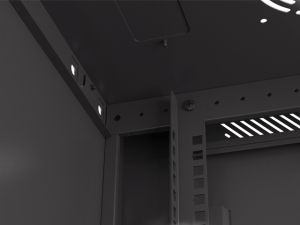 Communication cabinet Lanberg rack cabinet 19" wall-mount 4U/600x450 with perforated door black (flat pack)