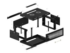 Communication cabinet Lanberg rack cabinet 19" wall-mount 4U/600x450 with perforated door black (flat pack)