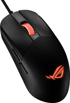 Mouse Asus ROG Strix Impact III Gaming Mouse, Semi-Ambidextrous, Wired, Lightweight, 12000 DPI sensor, 5 programmable buttons, Replaceable switches, Paracord cable, FPS gaming mouse, Black