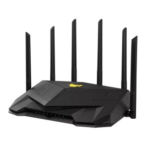 Asus Gaming Wireless TUF Router AX6000, Dual-Band, Quad-Core 2.0GHz CPU, 256MB/512MB Flash/RAM, 2.5G dual-port, AiProtection Pro, Adaptive QoS, VPN Fusion, IPTV, OFDMA, MU-MIMO, Beamforming, Link Aggregation, Port forwarding, AiM, Black