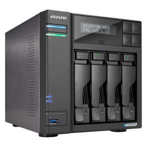 Network storage Asustor Lockerstor AS6704T, 4 Bay NAS, Intel Jasper Lake Quad-Core 2.0GHz, 4GB RAM DDR4, 2.5GbE x 2, M.2 SSD Slotsx4 (Diskless), USB 3.2 Gen 2x2, Toolless installation, with hot-swappable tray , hardware encryption, MyArchive, EZ connect,