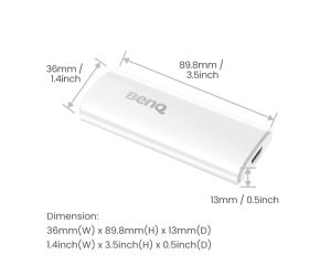 Accessory BENQ QS02, Certified Android TV Dongle, ANDROID TV DOGNLE PRJ QS02, It works with HDMI-certified TVs and displays, Multi-platform wireless casting for Android, iPhone, iPad, Mac, Windows computer, or Chromebook